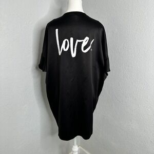 Victoria's Secret Kimono Robe Coverup Black Satin Ruffle Love OS